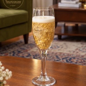Golden Glow Wine Candle