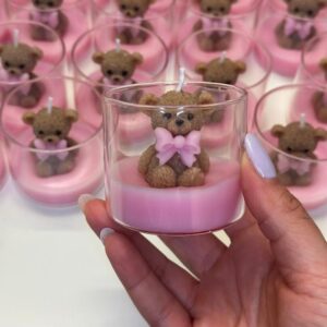 Pink Teddy Candle