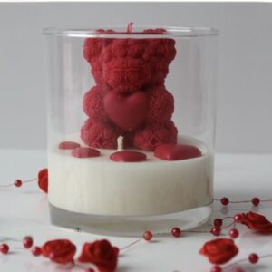 Teddy Bear Glass Candle