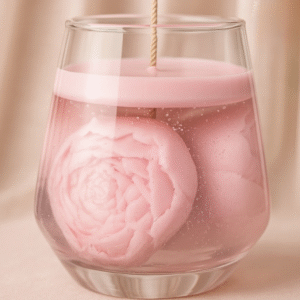 Peony Glass Candle