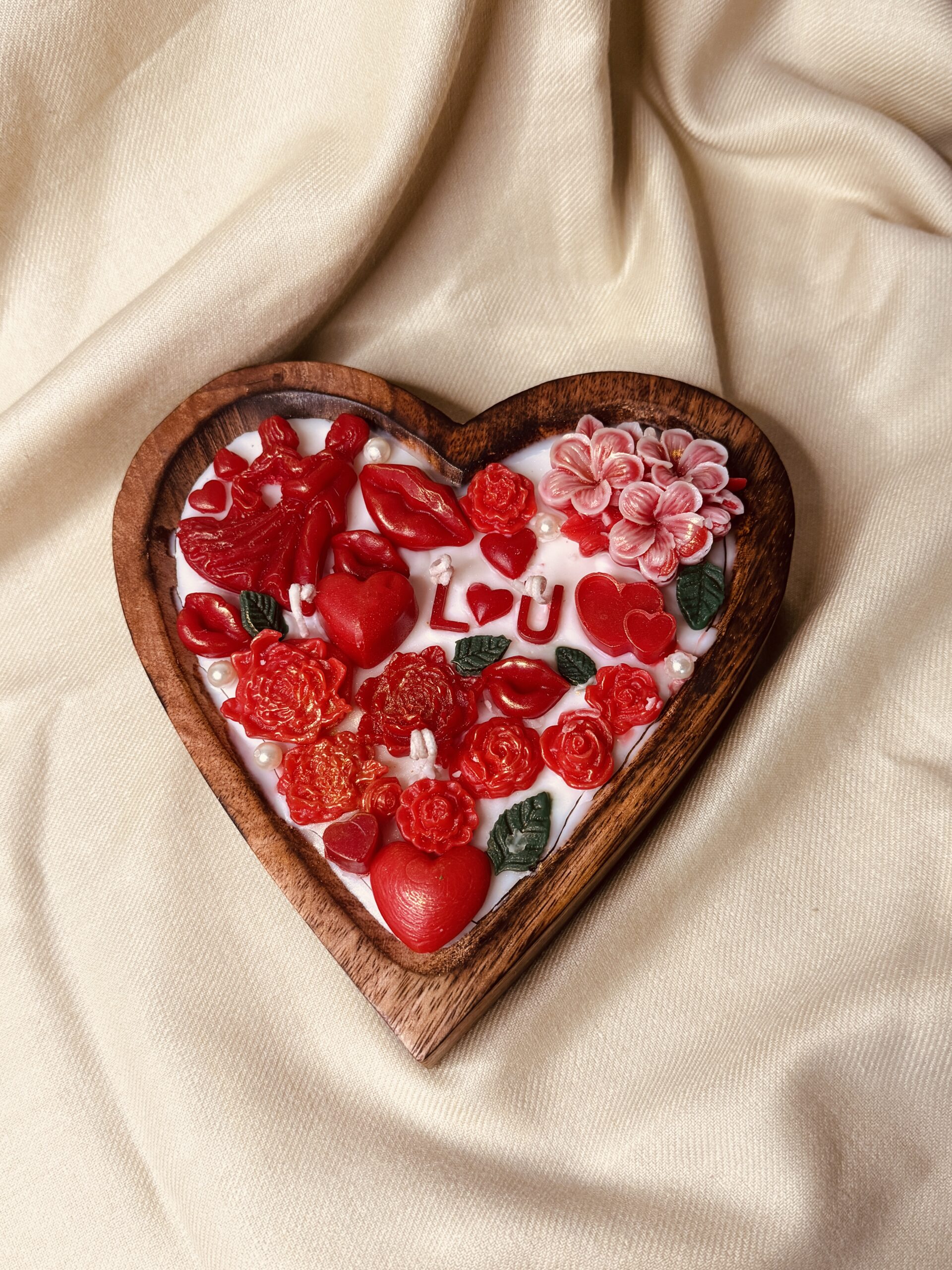 Customer Wooden Heart Candle- Large - Image 3