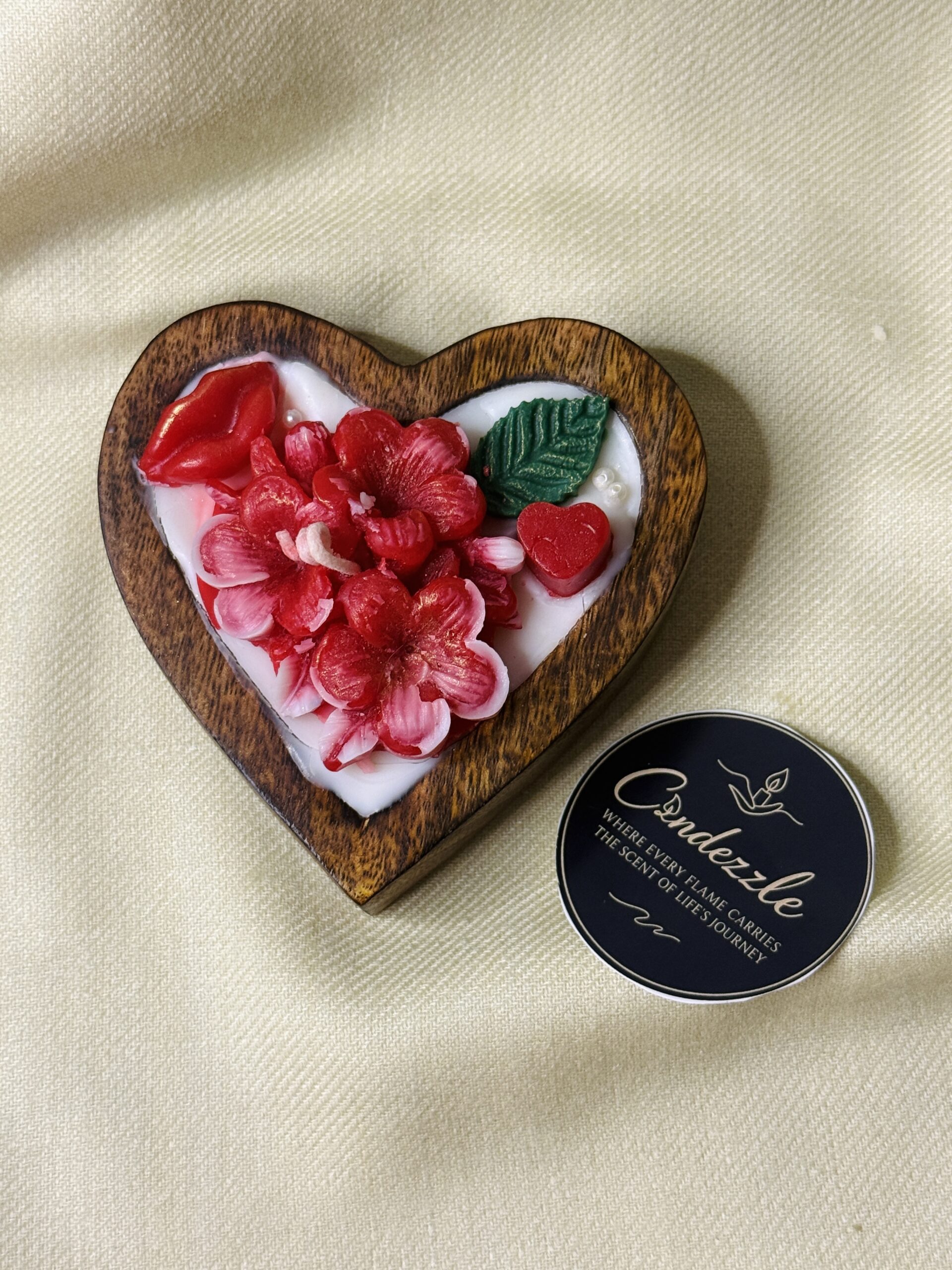 Customer Wooden Heart Candle- Small - Image 4