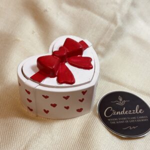 Concrete Red Heart Candle