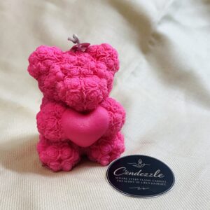 Large Teddy Bear Candle (Pink)