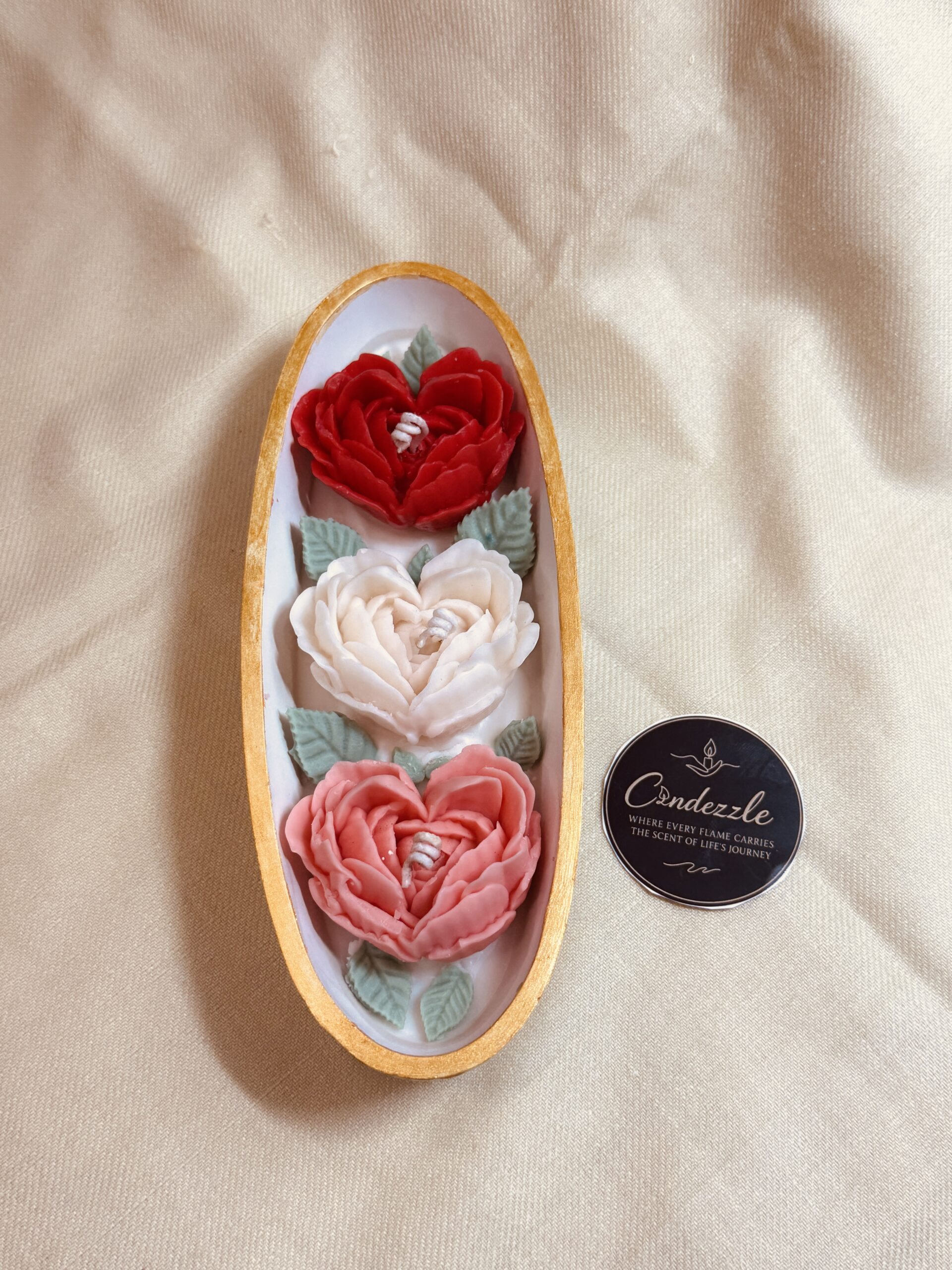 Heart Rose Theme Boat Candle - Image 3
