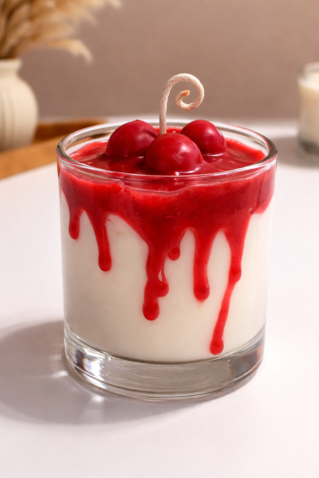 Cherry Blossom Creamy Round Glass - Image 2