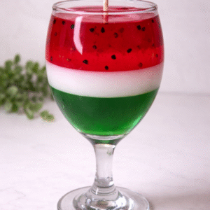 Watermelon Wine Glass Candle