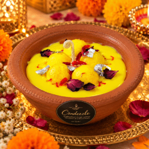 Rasmalai Candle in Clay Bowl