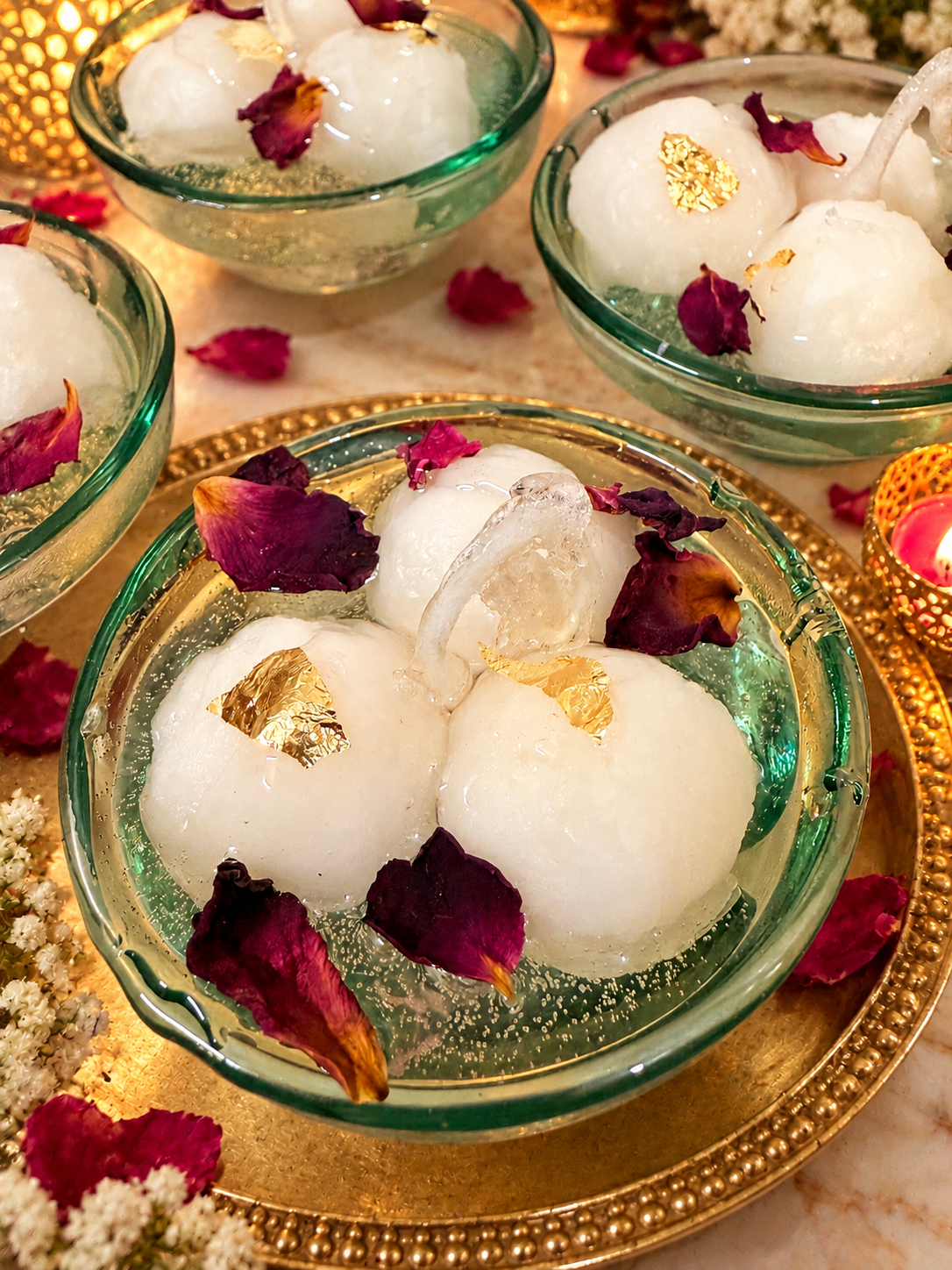 White Rasgulla candle