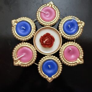 Peony Urli Candle (Blue & Pink)
