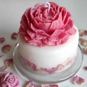 Peony Cake Candle