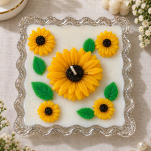 Sunflower Glass Urli Candle